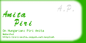 anita piri business card